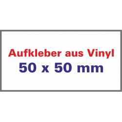 Aufkleber aus Vinylfolie Ecken spitz 50x50mm