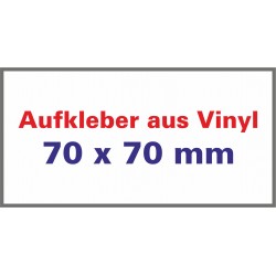 Aufkleber aus Vinylfolie Ecken spitz 70x70mm