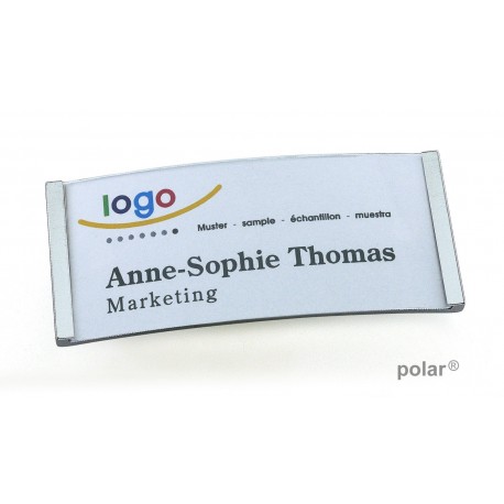 Namensschild polar® 35 "metal" 80x34mm edelstahl matt