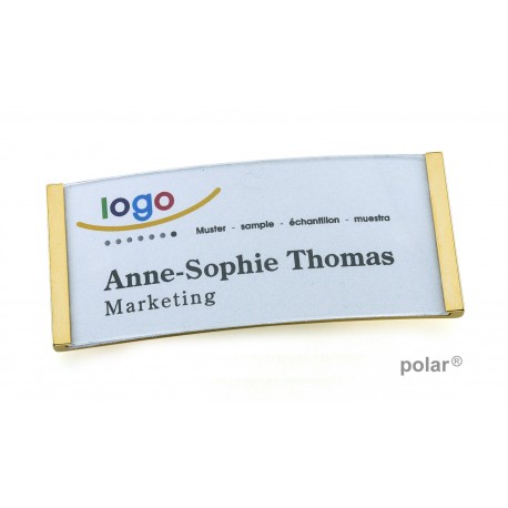 Namensschild polar® 35 "metal" 80x34mm gold