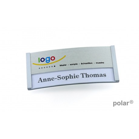 Namensschild polar® 30 "metal combi-print" 70x30mm edelstahl matt